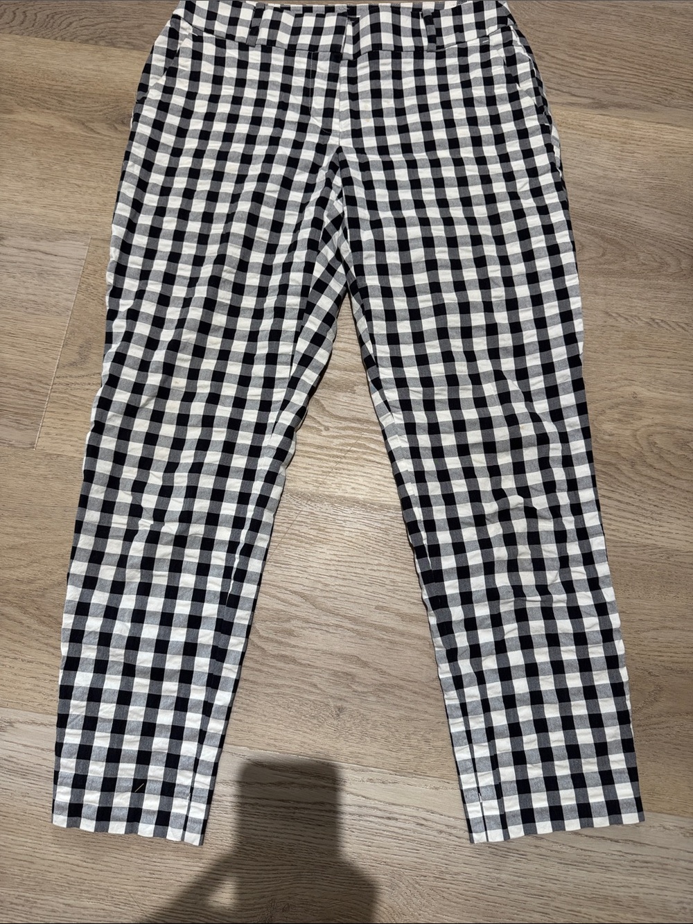 LOFT Black & White Gingham Petite Top